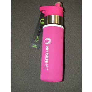 Infusion Pro Spout Infuser Water Bottle Pink Neoprene Sleeve 24 oz BPA Free